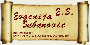 Evgenija Subanović vizit kartica